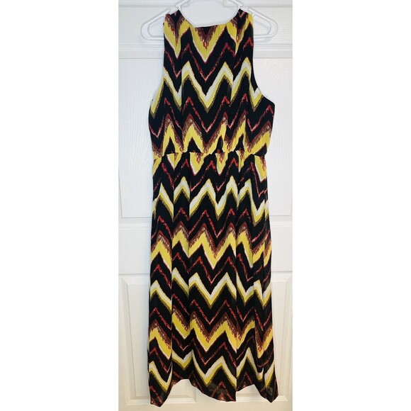 The Magic Of Stevie And Lindsay Women's Maxi Dress Size XL Black Red Yellow - Picture 2 of 6